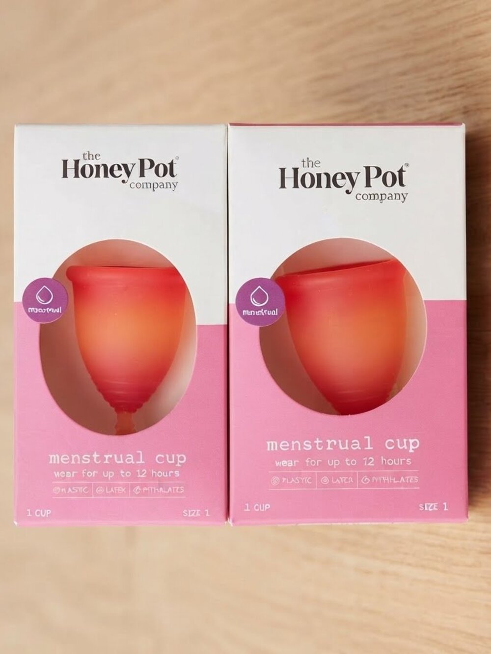 NIB The Honey Pot Menstrual Cup Size 1 (2-Pack)